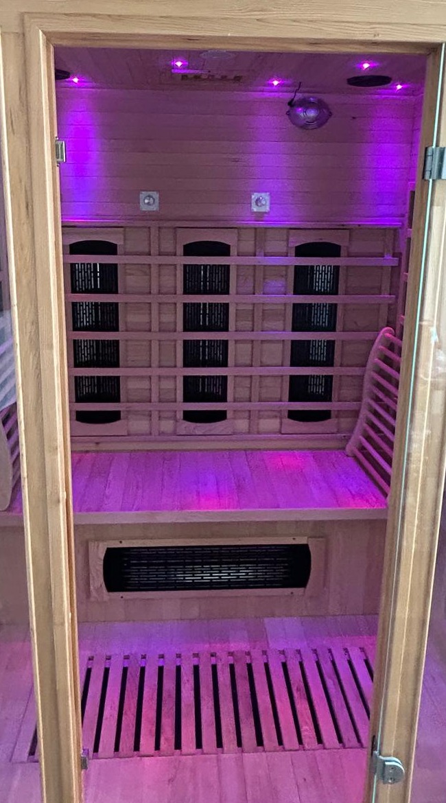 The full spectrum infrared sauna in the Ravenshead studio